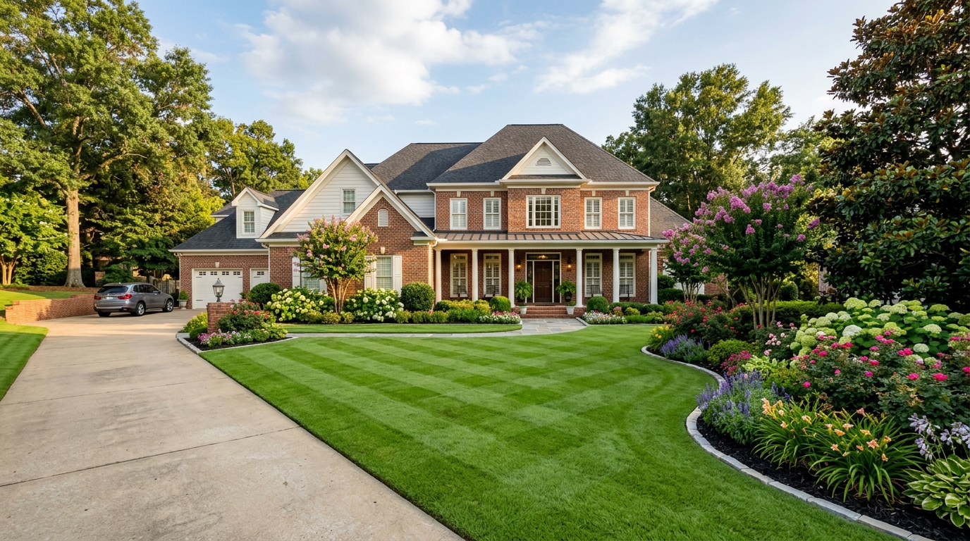 Lawn before Mississippi Roots service